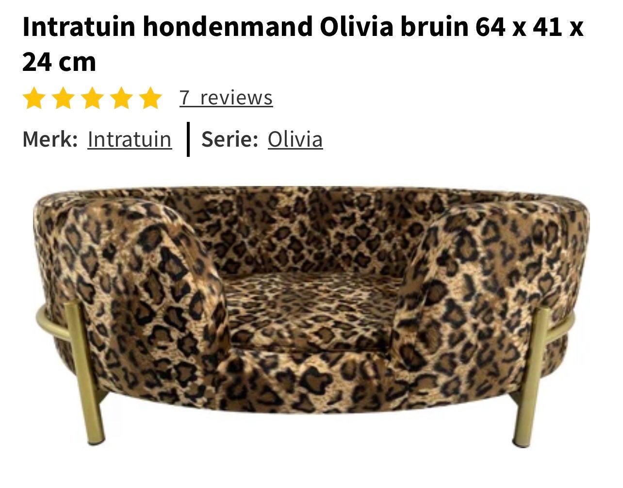 Hondenmand met panterprint, Dieren en Toebehoren, Ophalen, Gebruikt, Polyester