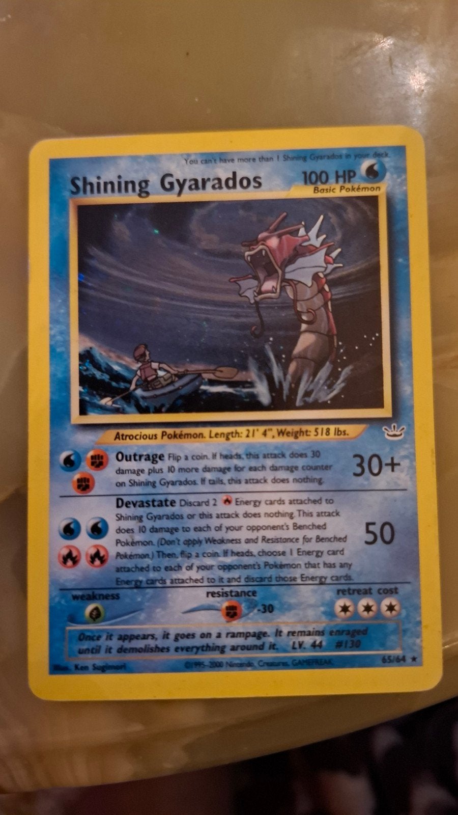 Shining Gyarados Pokémon Kaart - Neo Revelation 65/64, Ophalen of Verzenden, Gebruikt, Losse kaart, Foil