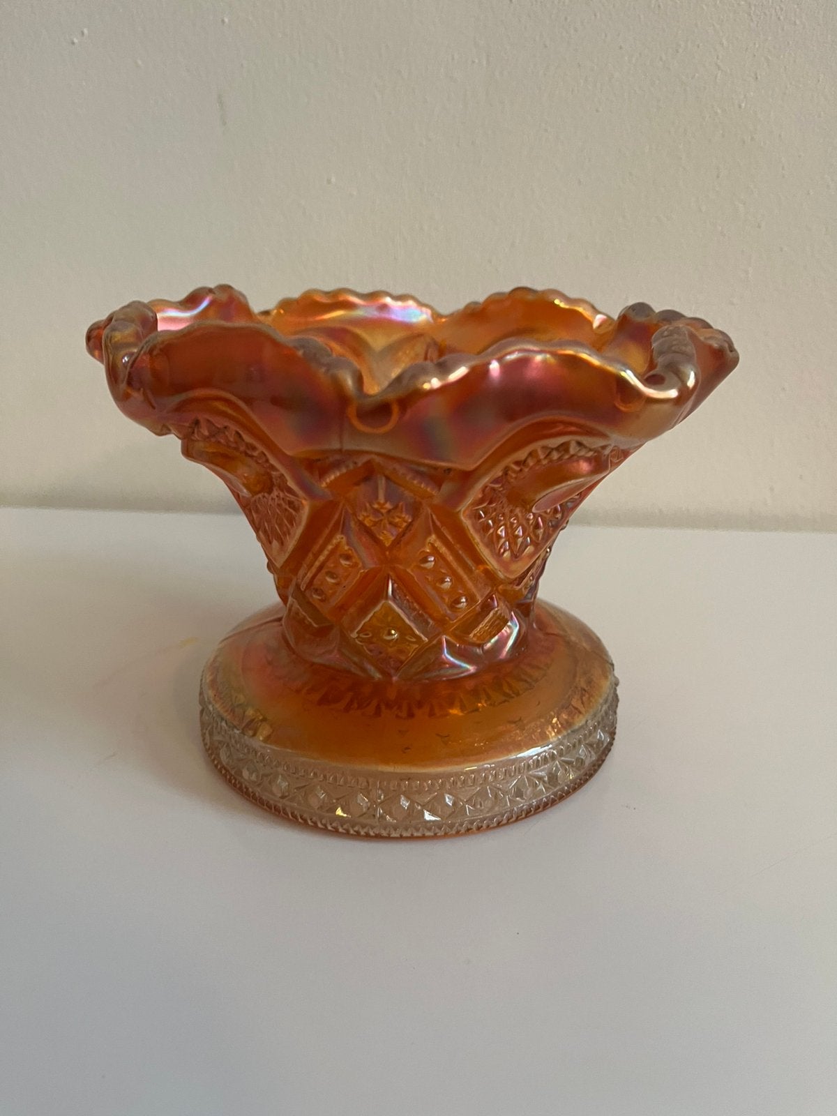 Oranje vaas met patroon, Ophalen