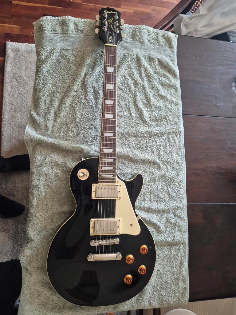Epiphone Les Paul Standard Elektrische Gitaar Zwart, Ophalen, Solid body, Epiphone