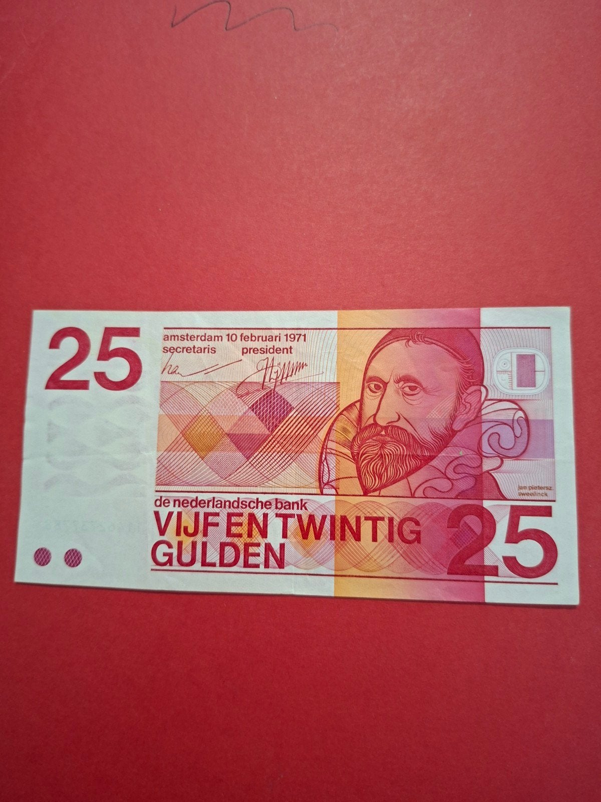 25 gulden Sweelinck uit 1971 in PR-, Ophalen of Verzenden, 25 gulden, Los biljet
