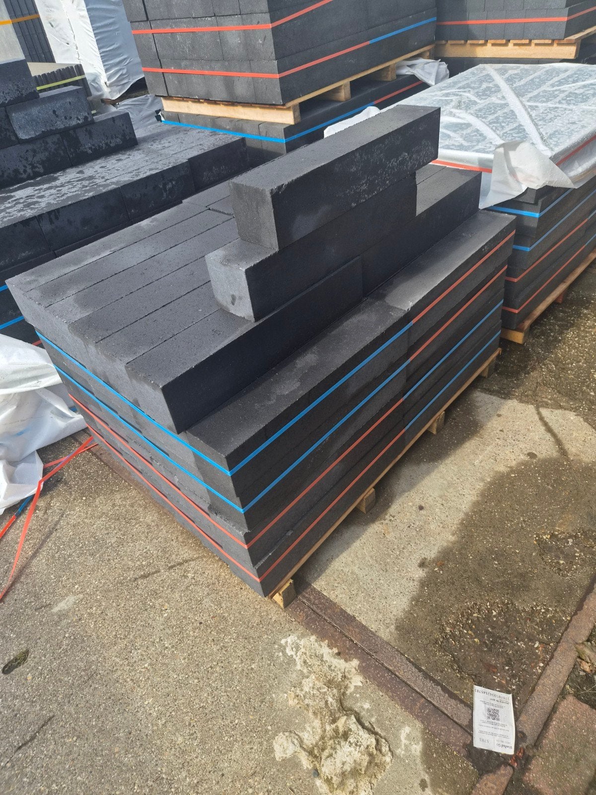 12x12x60 zwart  linea muurblokken strak, Tuin en Terras, Blok, Ophalen of Verzenden, Minder dan 25 cm, Beton