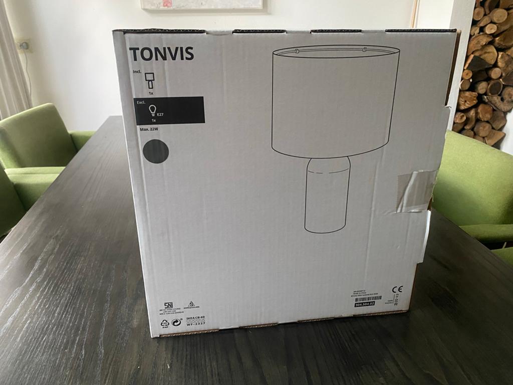 IKEA Tonvis Lampekap (nieuw), Ophalen, 25 tot 50 cm, Wit, Rond