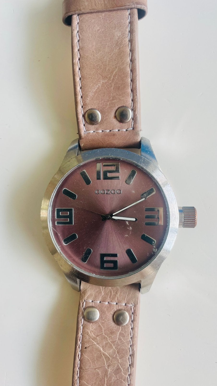 Te koop: heren horloge, Oozo, werkend, Ophalen of Verzenden, Zo goed als nieuw, Staal, Overige merken