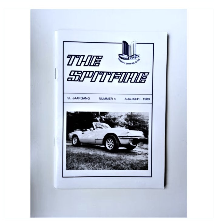 Clubblad The Spitfire- triumph spitfire -#4# Aug/Sept 1989, Ophalen of Verzenden, Zo goed als nieuw, Overige merken, Triumph Spitfire Club Nederland
