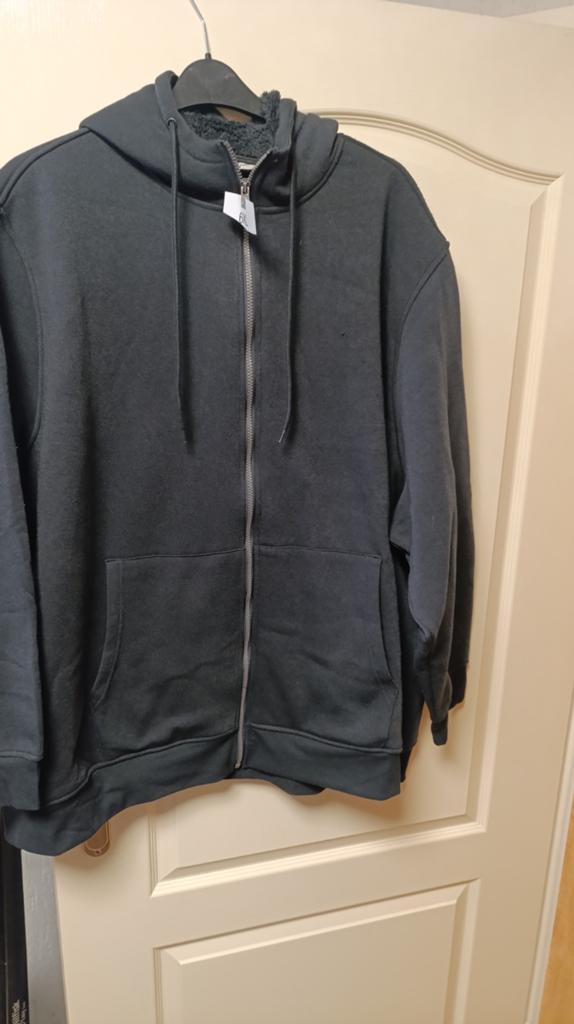 Gevoerde Zwarte Hoodie nieuw - Maat 6XL, Onbekend, Zwart, Nieuw, Overige maten