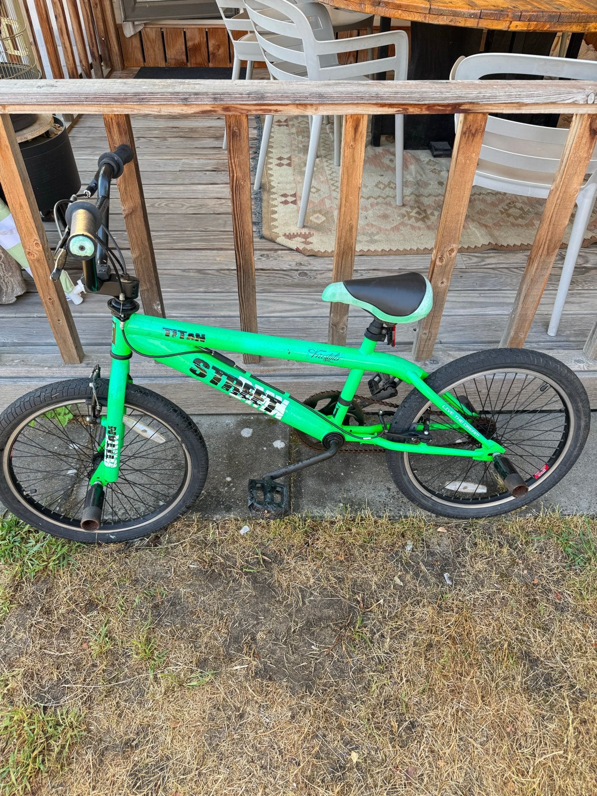 Groene Titan Street BMX Fiets - Gebruikt, Gebruikt, Velgrem, Minder dan 49 cm, Ophalen