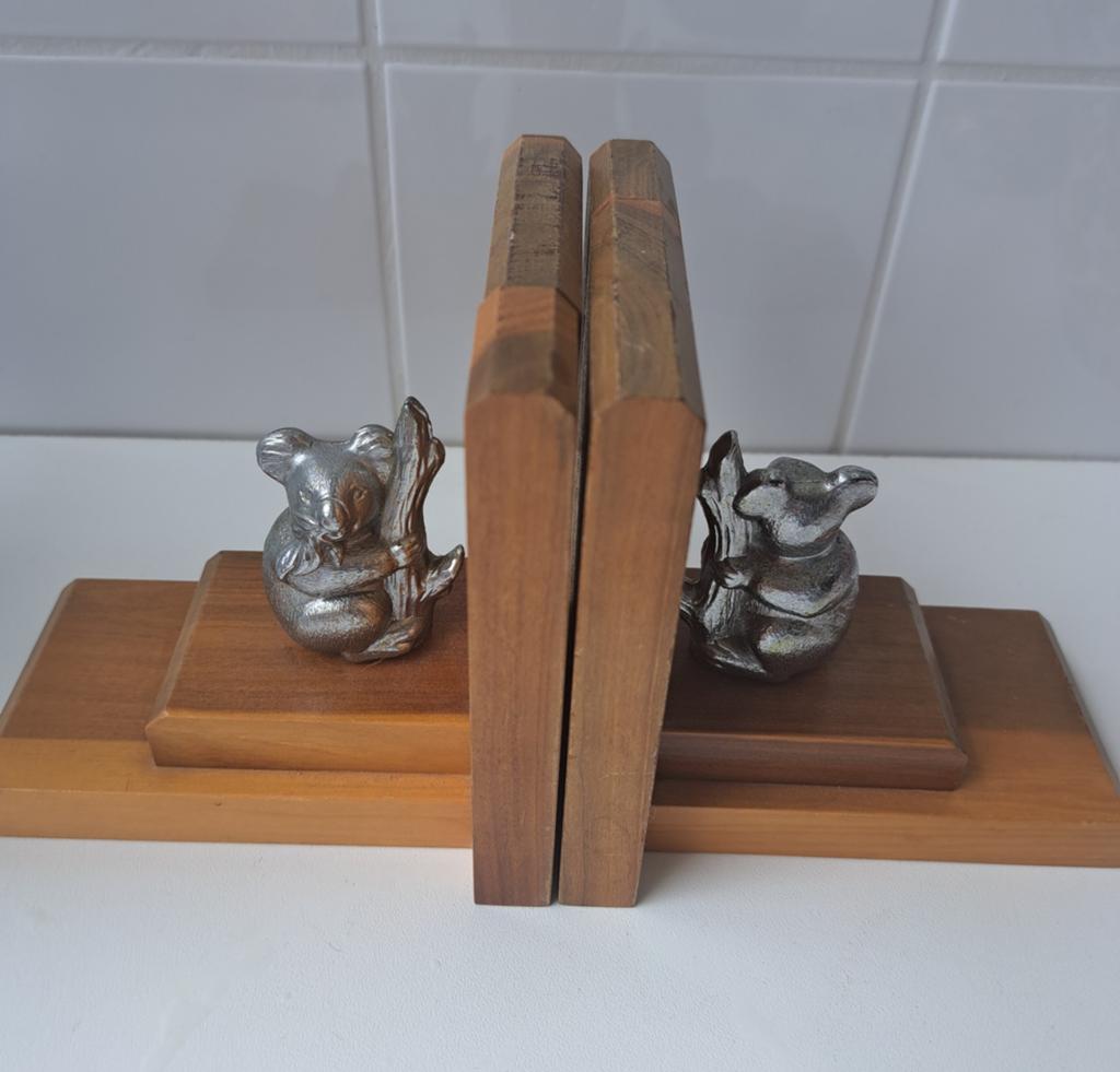 Vintage Australische boekensteunen met koala's, Ophalen of Verzenden