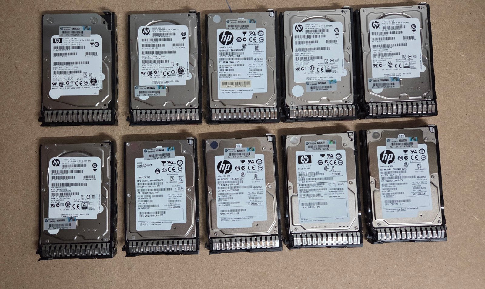 10x HP 146GB 15K SAS, Intern, Gebruikt, SAS, Server