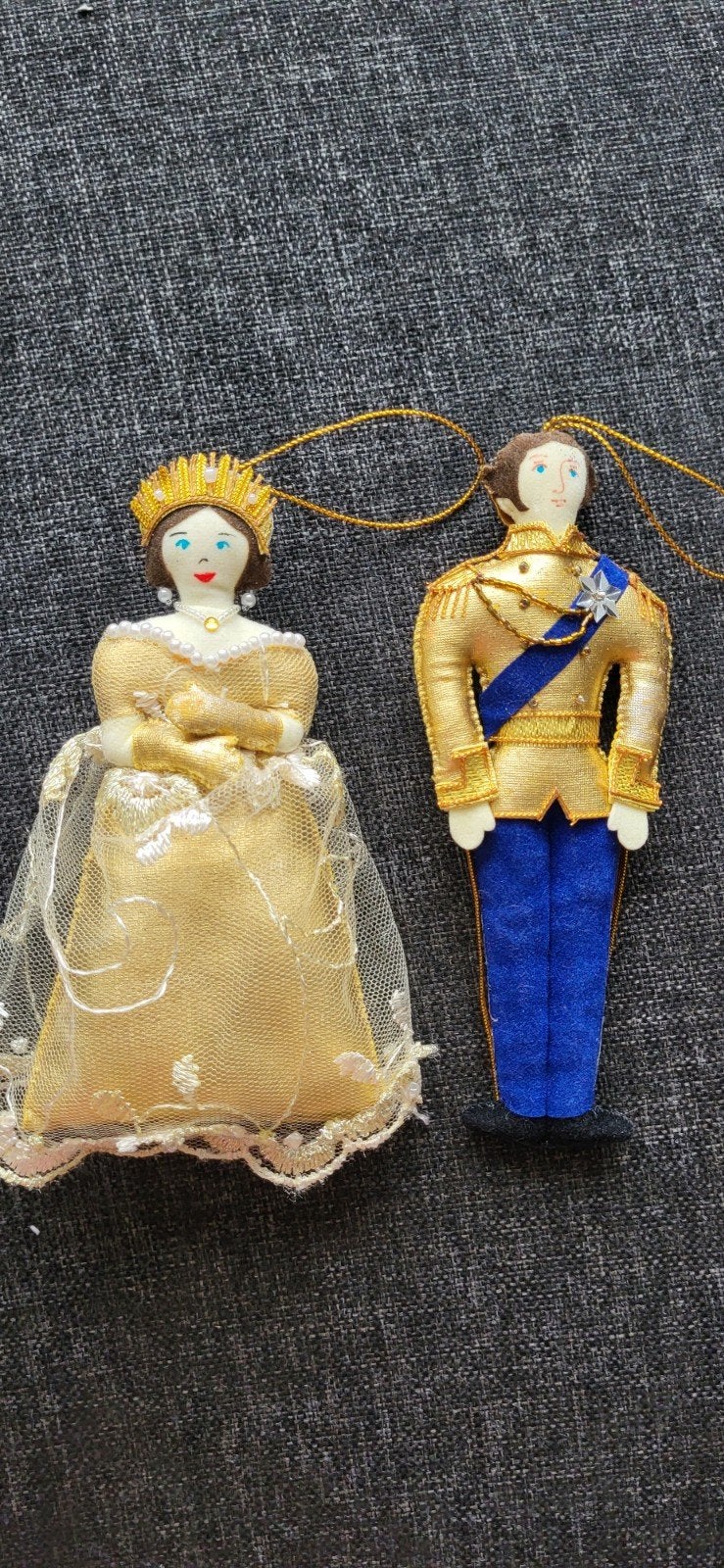 Prins en Prinses Kerstornamenten - Handgemaakt, Ophalen of Verzenden, Gebruikt
