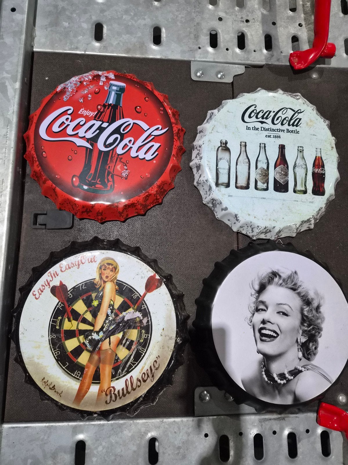 Metalen Kroonkurken Decoratie - Coca-Cola, Marilyn Monroe, Ophalen, Zo goed als nieuw