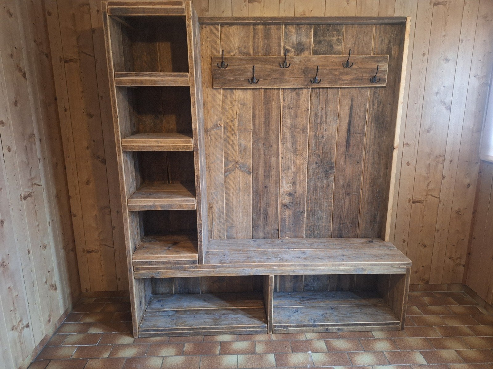 Steigerhouten kapstok gebruikt steigerhout douglas, Huis en Inrichting, Woonaccessoires | Kapstokken, Ophalen of Verzenden