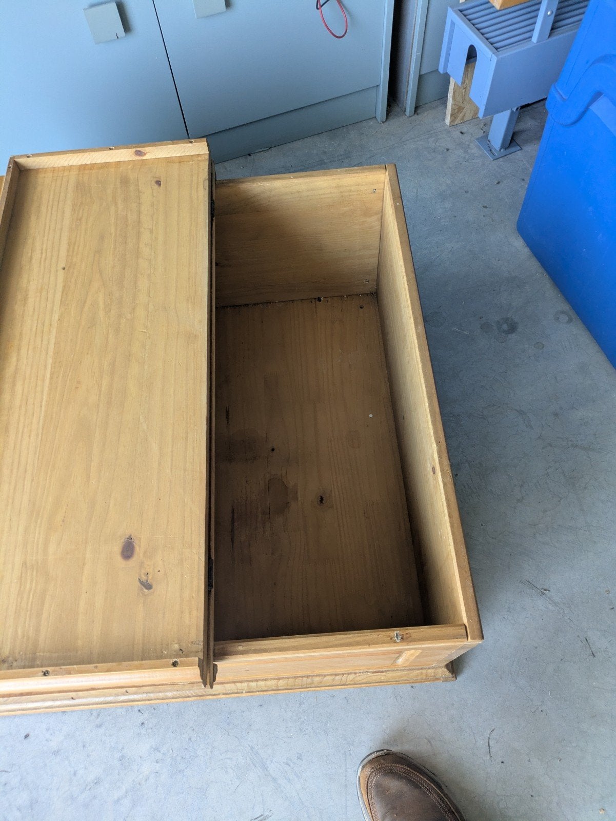 speelgoed kist/salontafel, Ophalen, Gebruikt, Grenenhout, 50 tot 100 cm