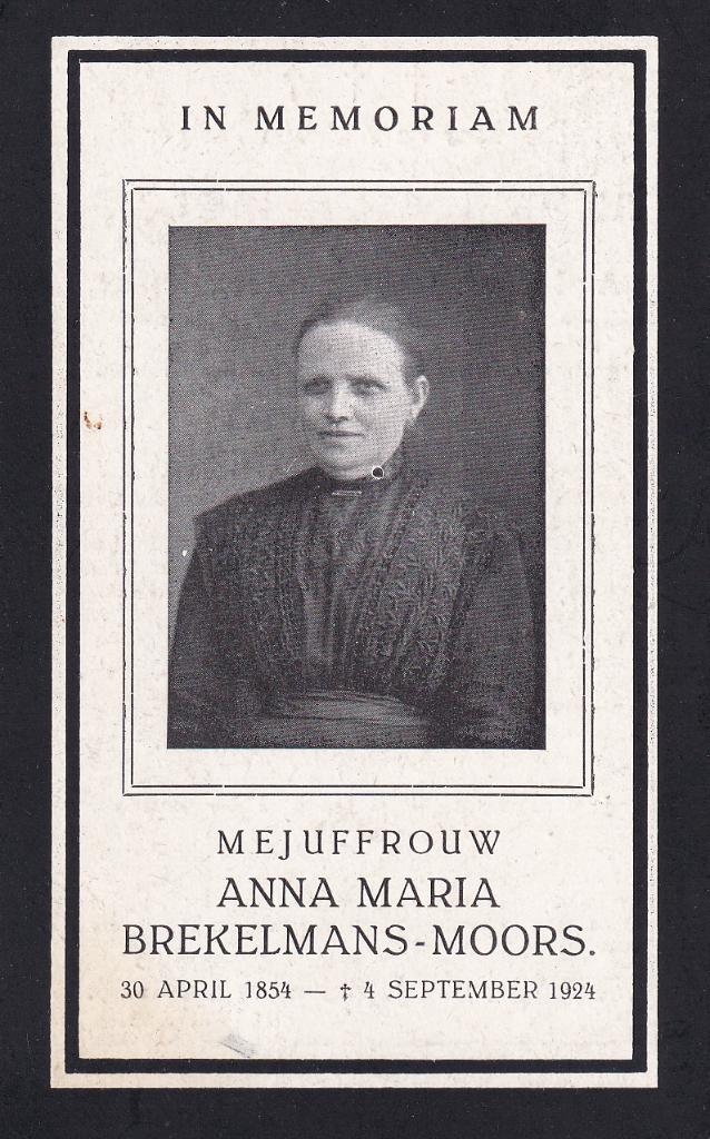 Moors Anna 1854 Ammerzoden 1924 Den Bosch, Ophalen of Verzenden, Bidprentje