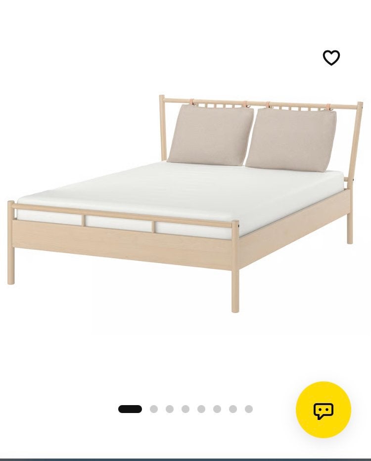 IKEA BJÖRKSNÄS bed 180x200 + VÅGSTRANDA matras 8 maanden oud, Tweepersoons, Ophalen of Verzenden, Zo goed als nieuw, 180 cm