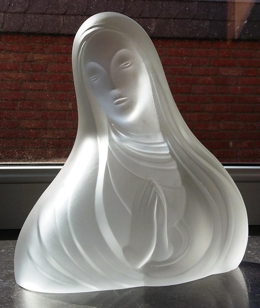Om 1950 GROTE Maria Madonna Buste Beeld Kristalglas, Ophalen of Verzenden