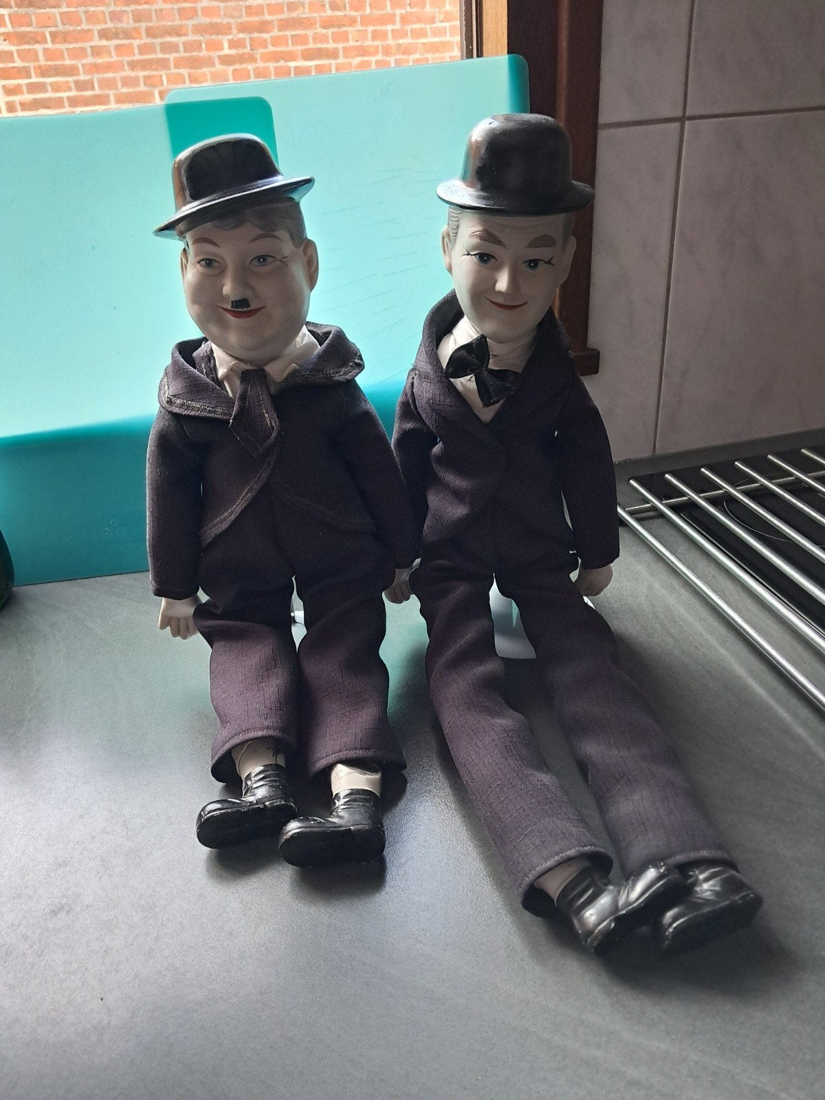 2 poppen: De Dikke en De Dunne (Laurel & Hardy), Verzamelen, Ophalen, Gebruikt, Pop