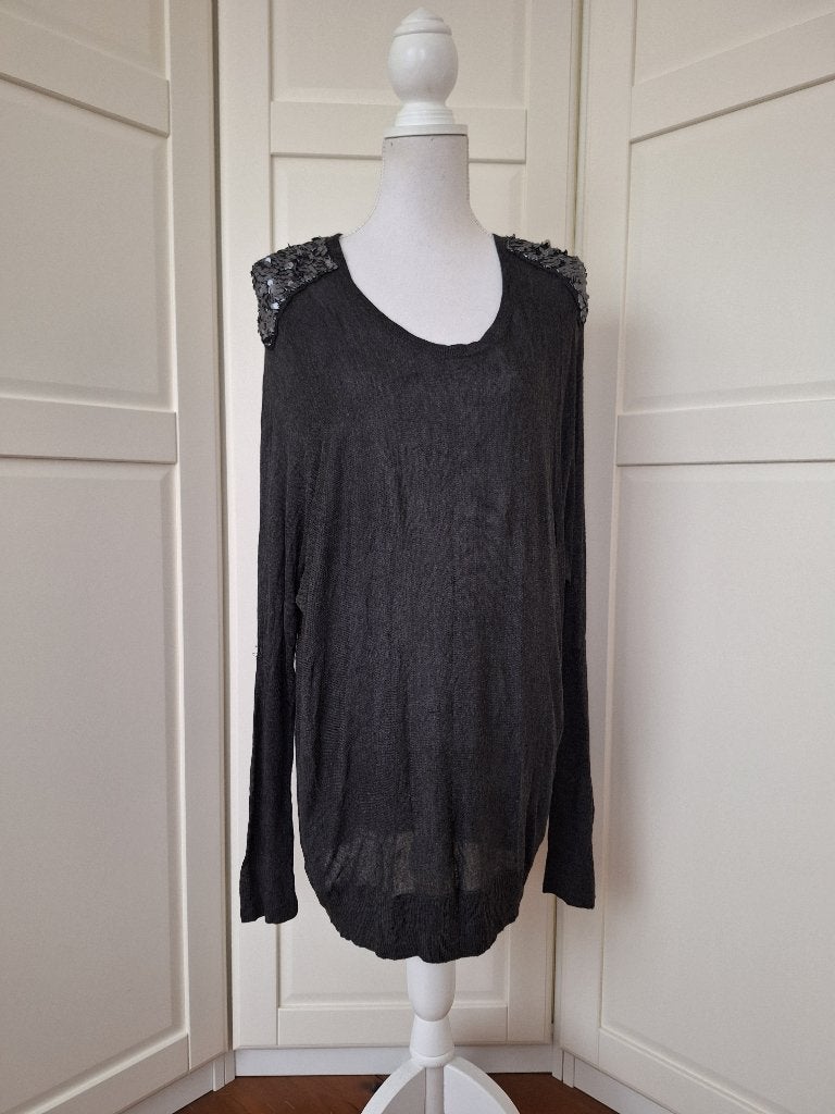 Imitz donker grijze dunne lovertjes trui, maat XL, Maat 46/48 (XL) of groter, Nieuw, Imitz, Ophalen of Verzenden