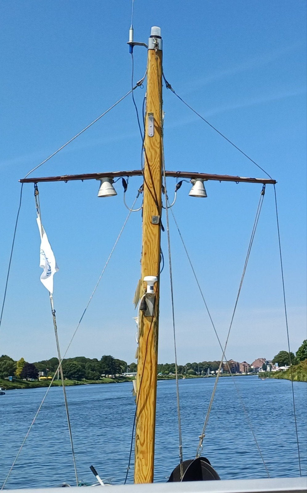 kottermast hardhout hoogte 3meter, Ophalen of Verzenden, Gebruikt, Tuigage en Masten, Zeilboot of Motorboot