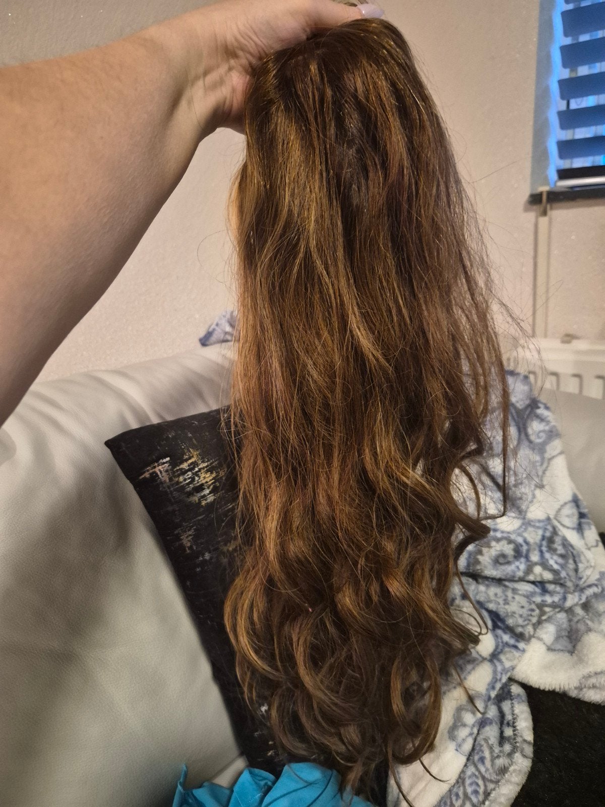 lace wig haarwerk pruik echt haar, Verzenden, Zo goed als nieuw, Pruik of Haarverlenging
