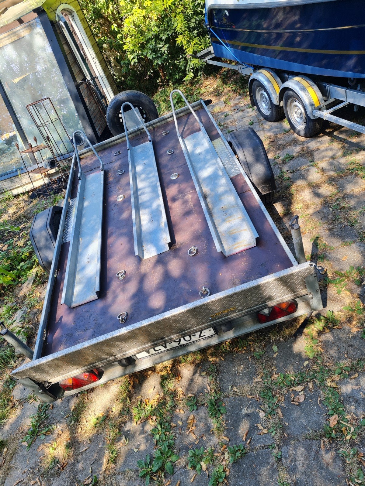 2x Aanhanger motortrailer koetstrailer .  + stallingstrailer, Ophalen of Verzenden, Gebruikt