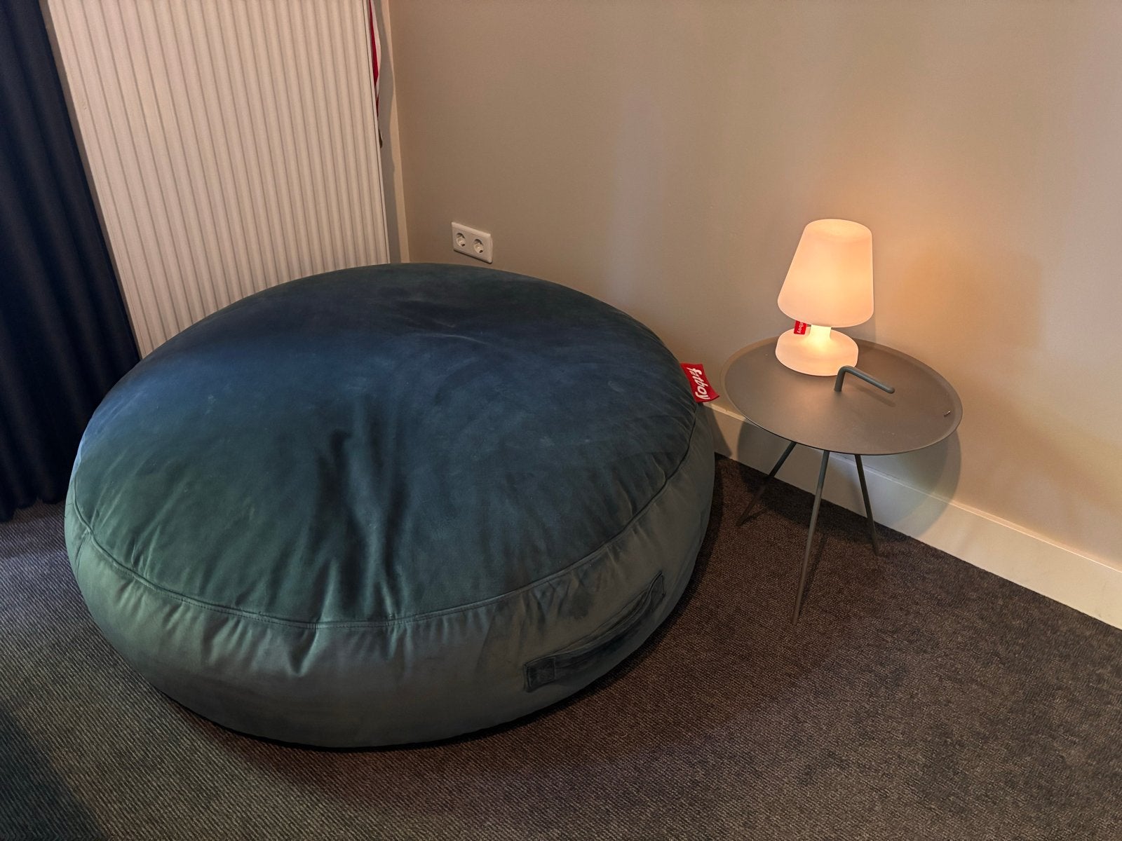Fatboy The Pupillow velvet - Petrol, Ophalen of Verzenden, Zo goed als nieuw, Groen, Zitzak