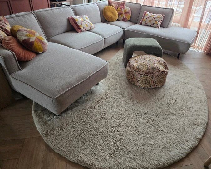 Nous Living Vloerkleed Beige Organisch 200x290cm, Ophalen, Gebruikt, 200 cm of meer, 200 cm of meer