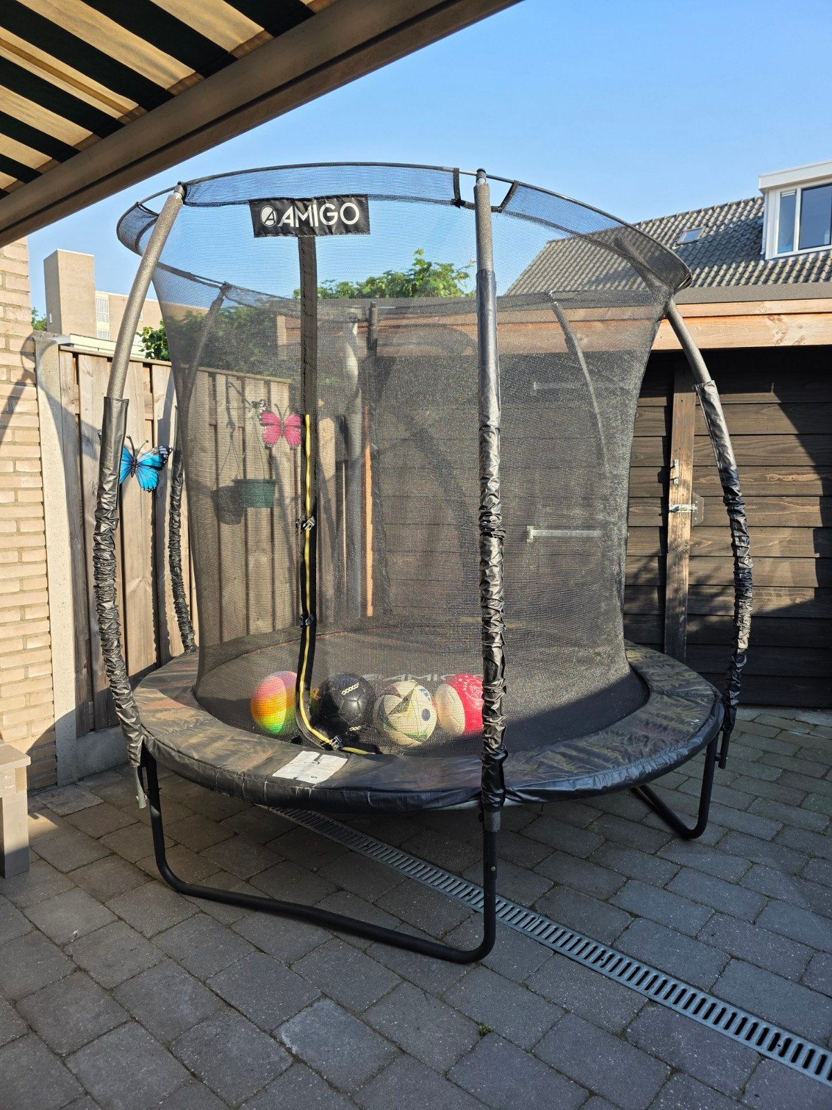 Amigo Trampoline met Veiligheidsnet - Gebruikt, Ophalen, Gebruikt