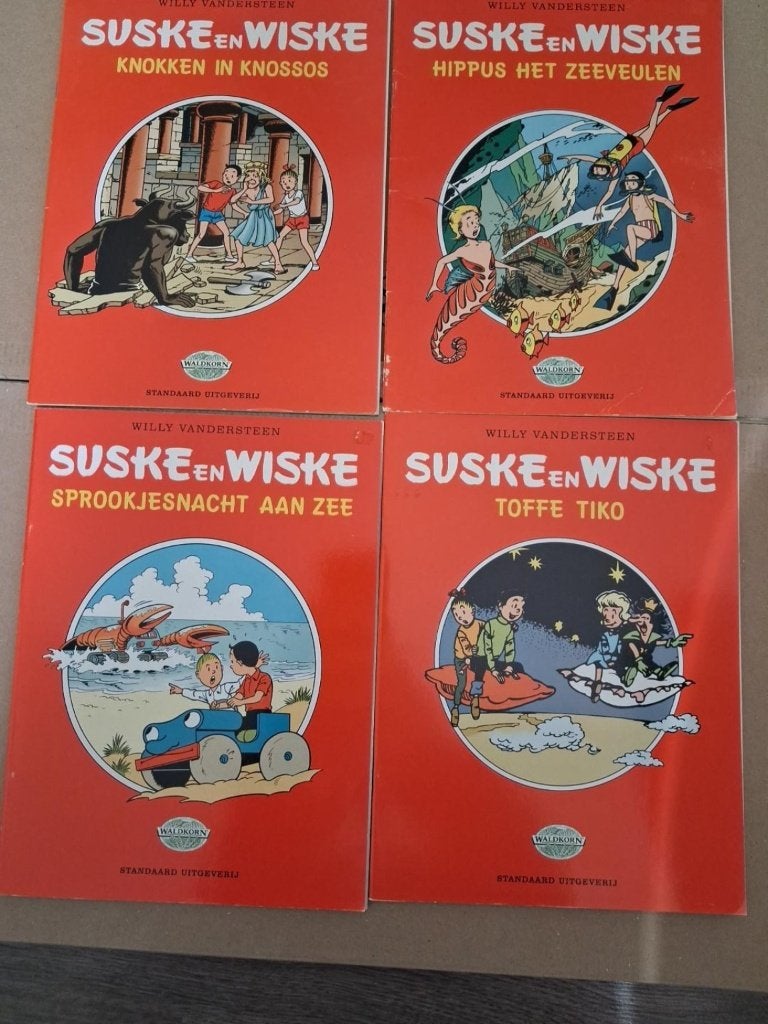 Suske en Wiske Waldkorn – 4 reclamealbums, Meerdere stripboeken, Ophalen of Verzenden, Gelezen, Willy Vandersteen