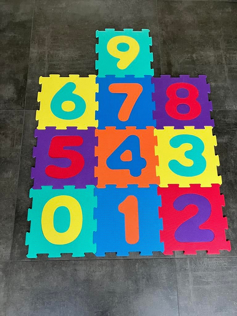 Tegels van foam - puzzelmat - speelmat - 0 t/m 9, Ophalen of Verzenden, Gebruikt