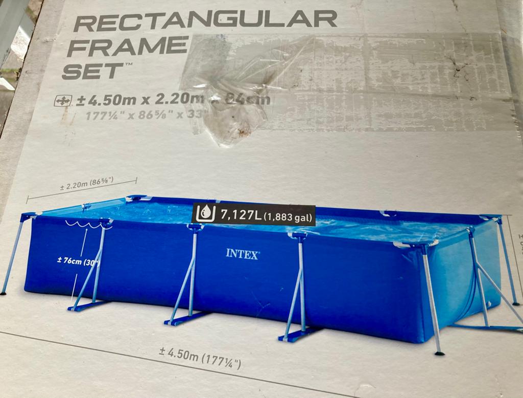 Zwembad intex 2,2x4,5m, Ophalen, Gebruikt, 200 tot 300 cm, 80 tot 120 cm