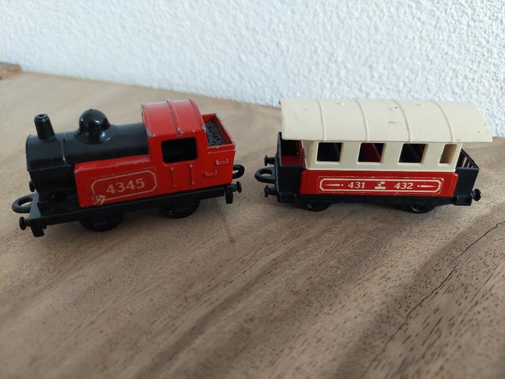 Vintage 1978 trein Matchbox #43 Locomotief en #44 wagon, Overige merken, Gebruikt, Matchbox, Matchbox
