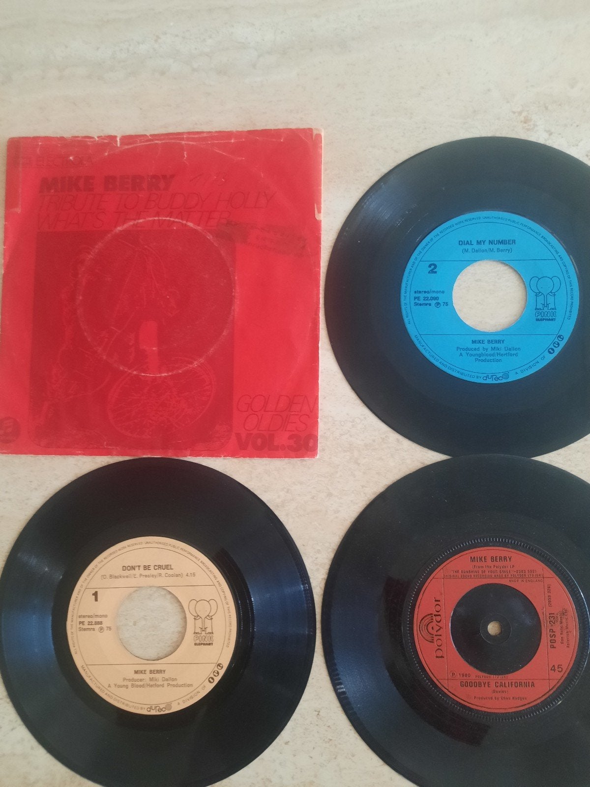 4x vinyl singels van Mike Berry, Ophalen of Verzenden, Zo goed als nieuw, Pop