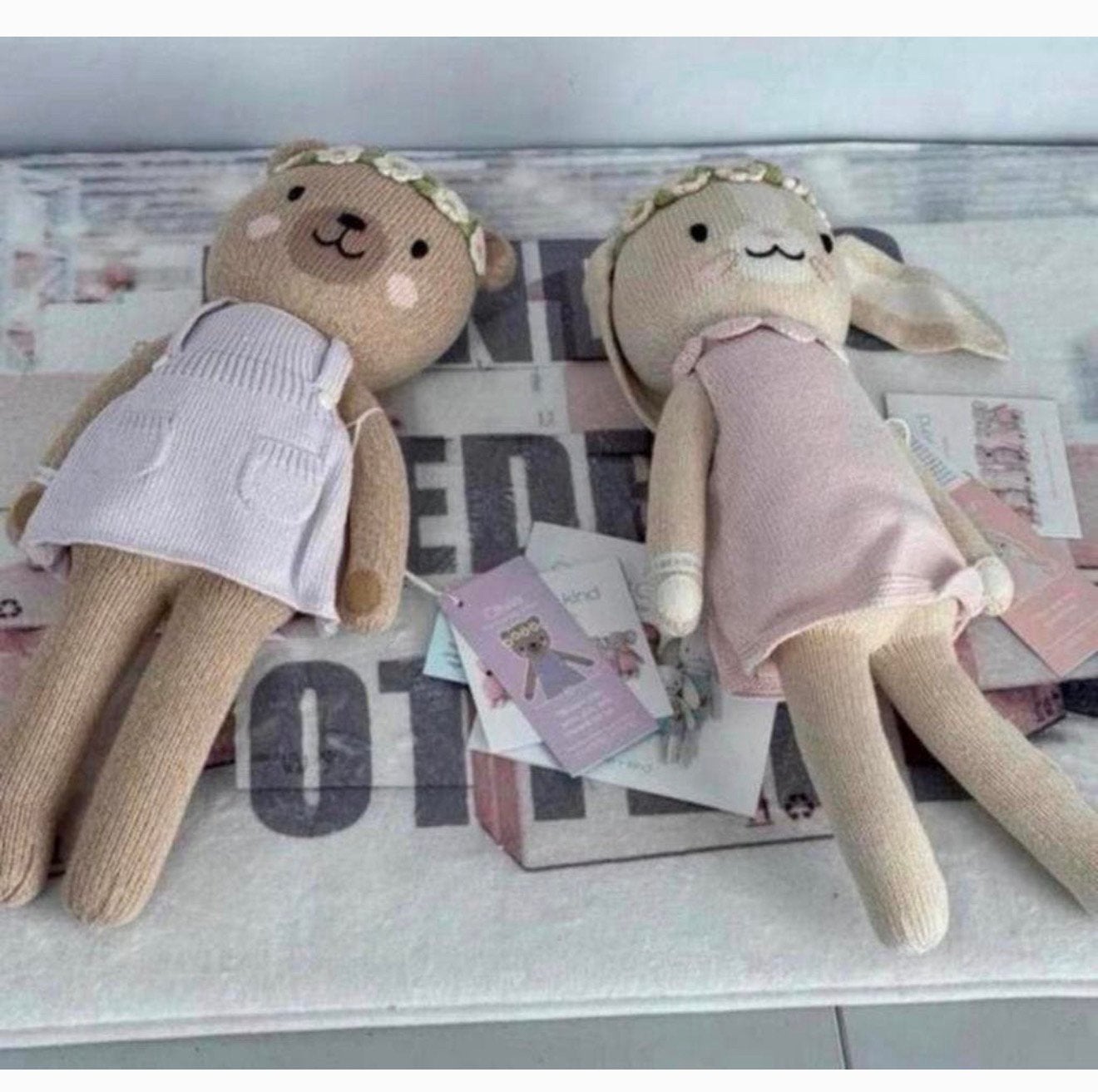 Cuddle + kind Hannah The Bunny Blush 20” & Olivia honey Bear, Nieuw, Ophalen of Verzenden, H, H