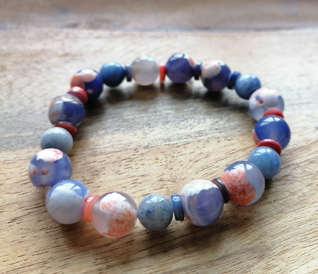 Nieuwe zelfgemaakte armband met natuurstenen kralen, Overige materialen, Overige kleuren, Nieuw, Ophalen of Verzenden