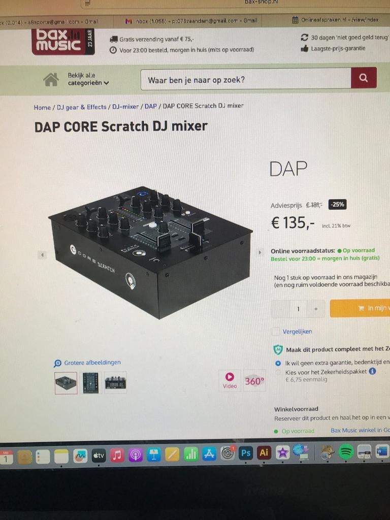 DAP CORE Scratch DJ mixer - Compacte 2-kanaals scratch mixer, Ophalen, Zo goed als nieuw, Dj-set, Overige merken