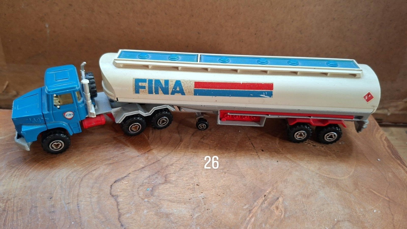 Vintage FINA Tankwagen Vrachtwagen Speelgoedmodel, Ophalen of Verzenden, Gebruikt