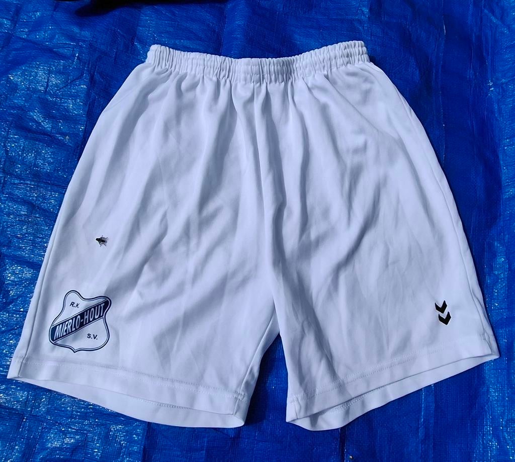 Wedstrijdbroek RKSV Mierlo-Hout Hummel, Wit, Ophalen of Verzenden, Zo goed als nieuw, Voetbal