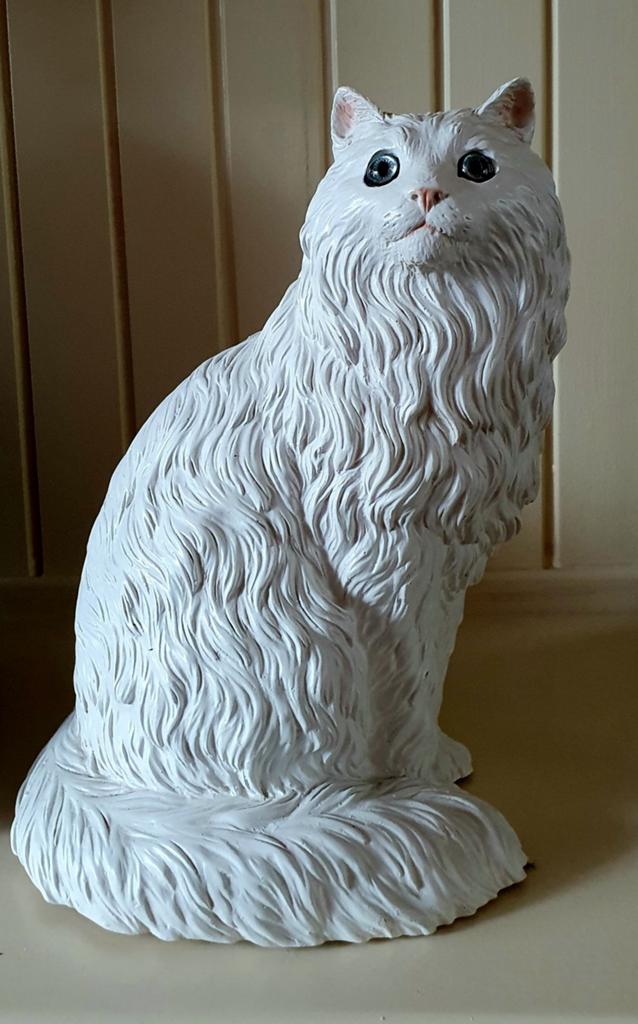 Prachtig beeld van een Ragdoll kat - Decoratief object, Gebruikt, Ophalen of Verzenden, Klassiek, Wit