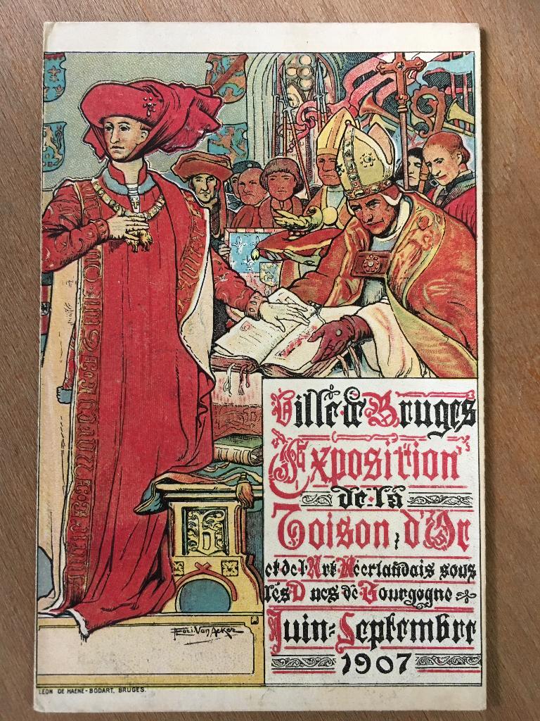 prachtige kleurendruk Expositie Brugge 1907, Ophalen of Verzenden, Voor 1920, Ongelopen, Feest(dag)
