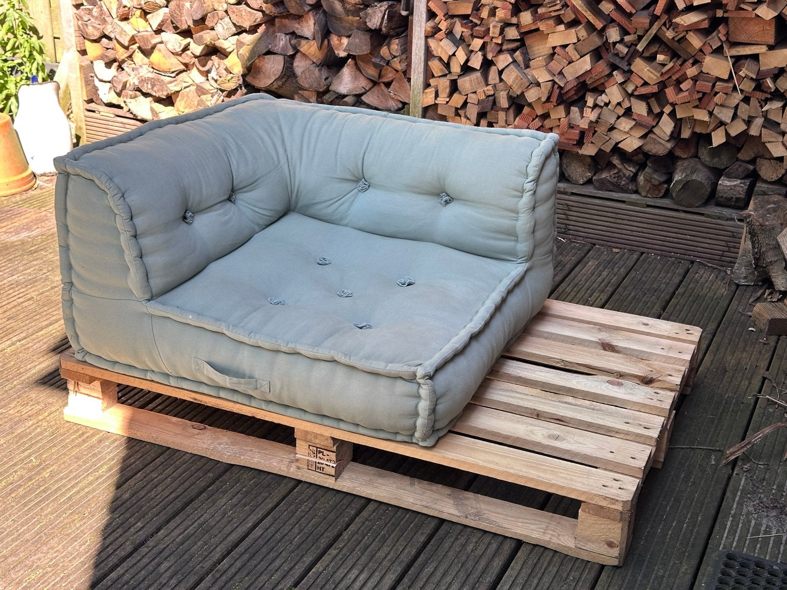 Lounge zit; vloer/ pallet kussen, Ophalen, Zo goed als nieuw