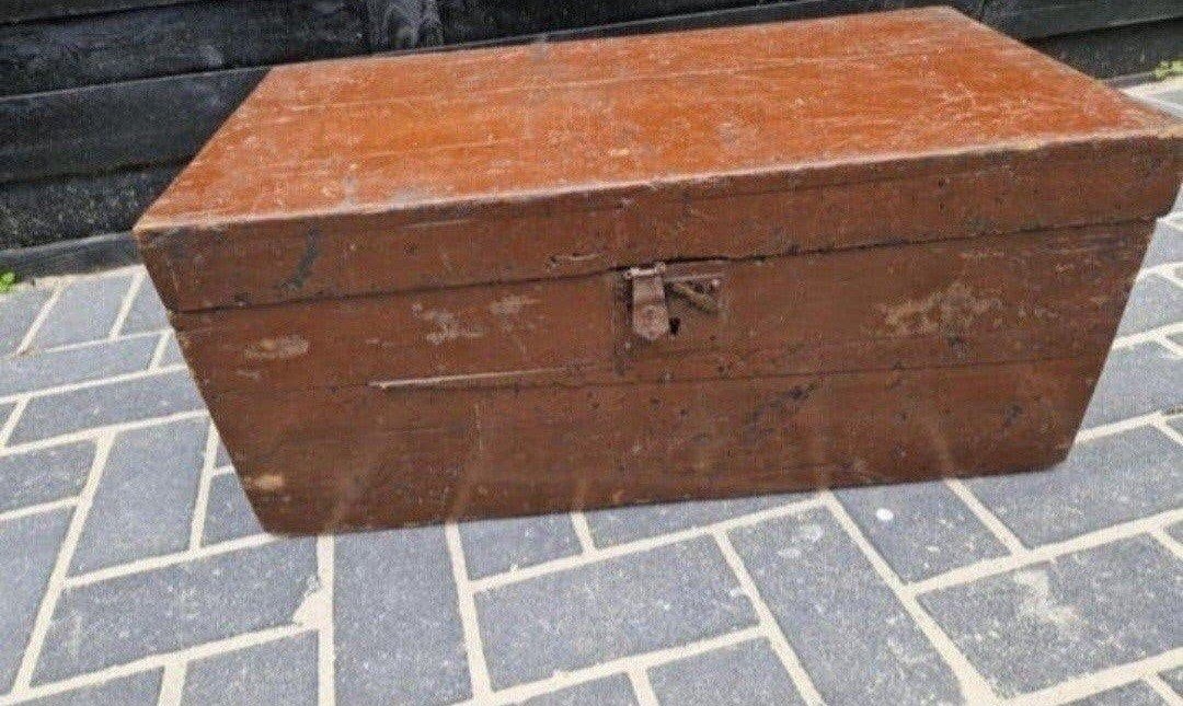 Oude houten kist - Decoratieve opbergkist, Ophalen
