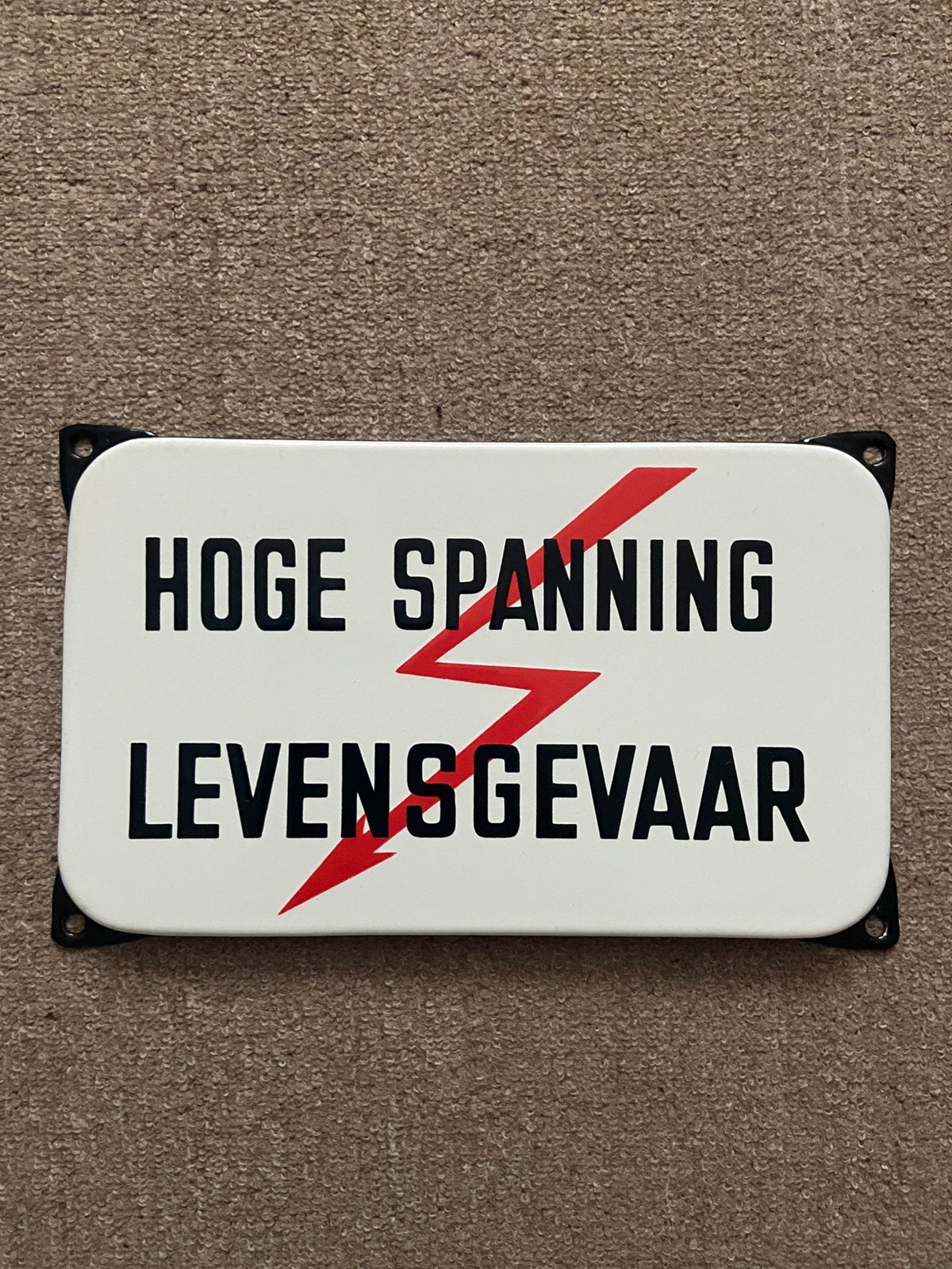 Emaile bord hoge spanning . Nieuwstaat ., Ophalen of Verzenden, Zo goed als nieuw, Reclamebord