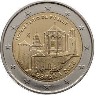 De speciale 2 Euro SPANJE 2026 "Klooster van Poblet" in unc., Ophalen of Verzenden, Spanje, 2 euro