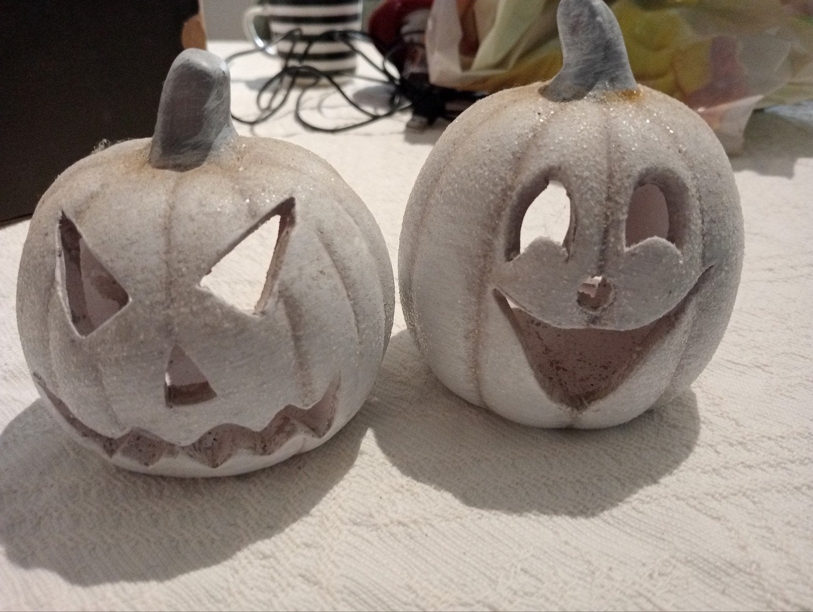 Decoratieve pompoenen - Halloween/Herfst, Gebruikt, Overige stijlen, Ophalen of Verzenden, Wit