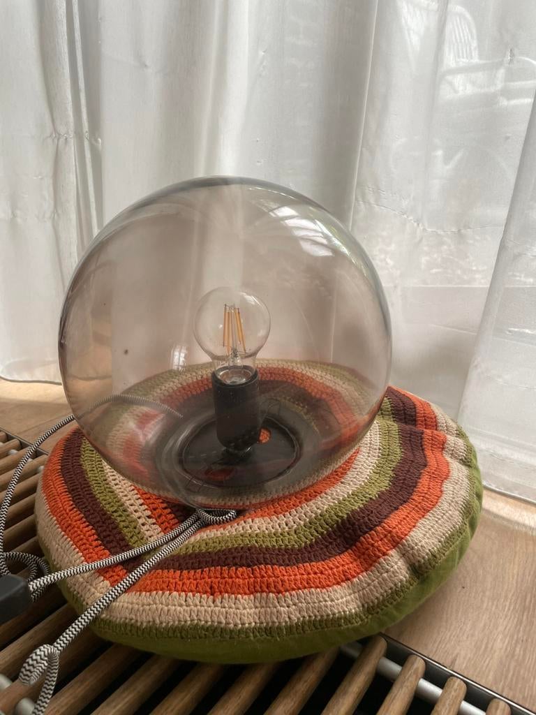 Ikea glazen bol lamp met zacht licht, Ophalen, Zo goed als nieuw