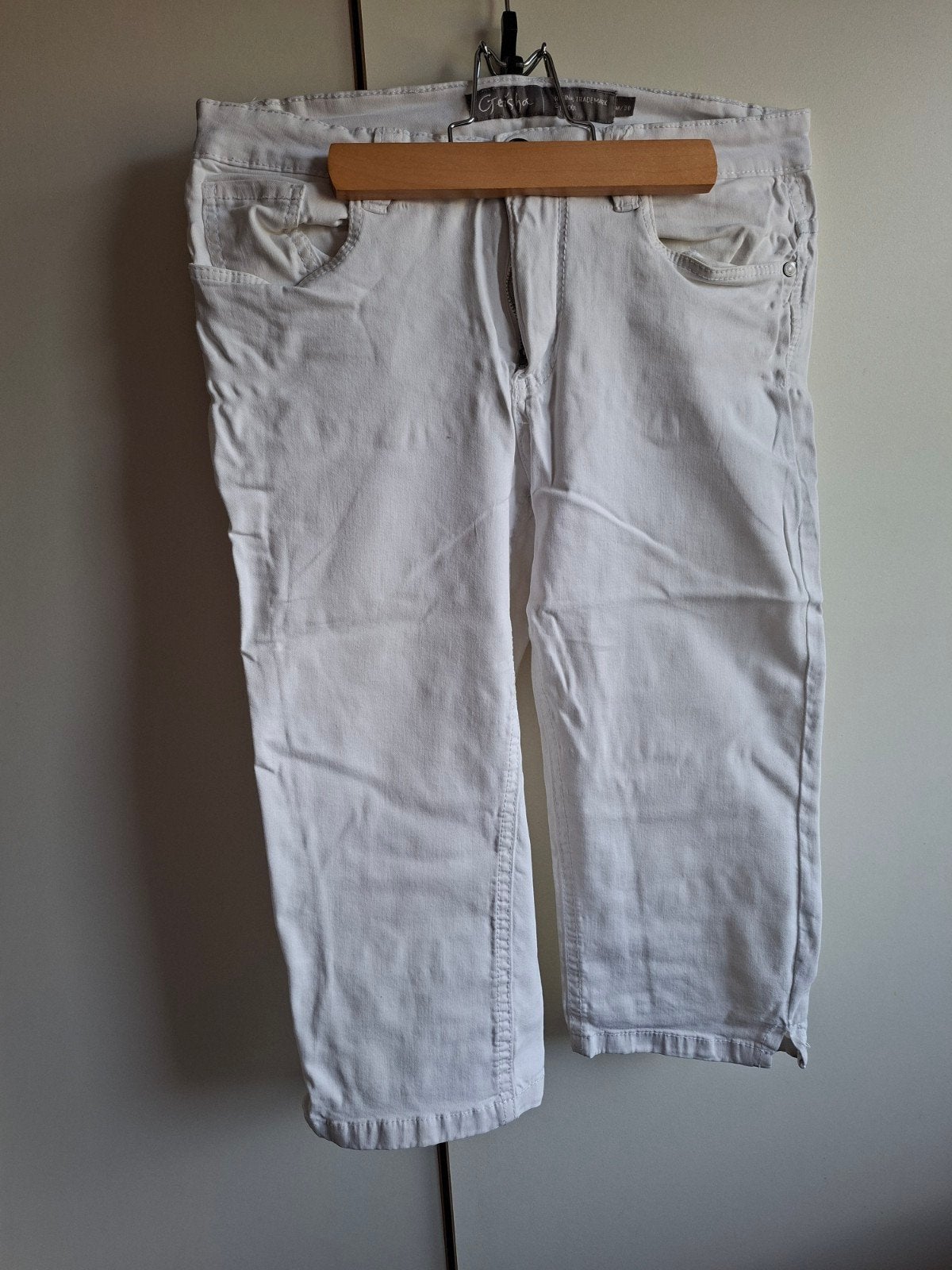 Geisha witte driekwart broek maat M/38, Maat 38/40 (M), Geisha, Wit, Ophalen of Verzenden