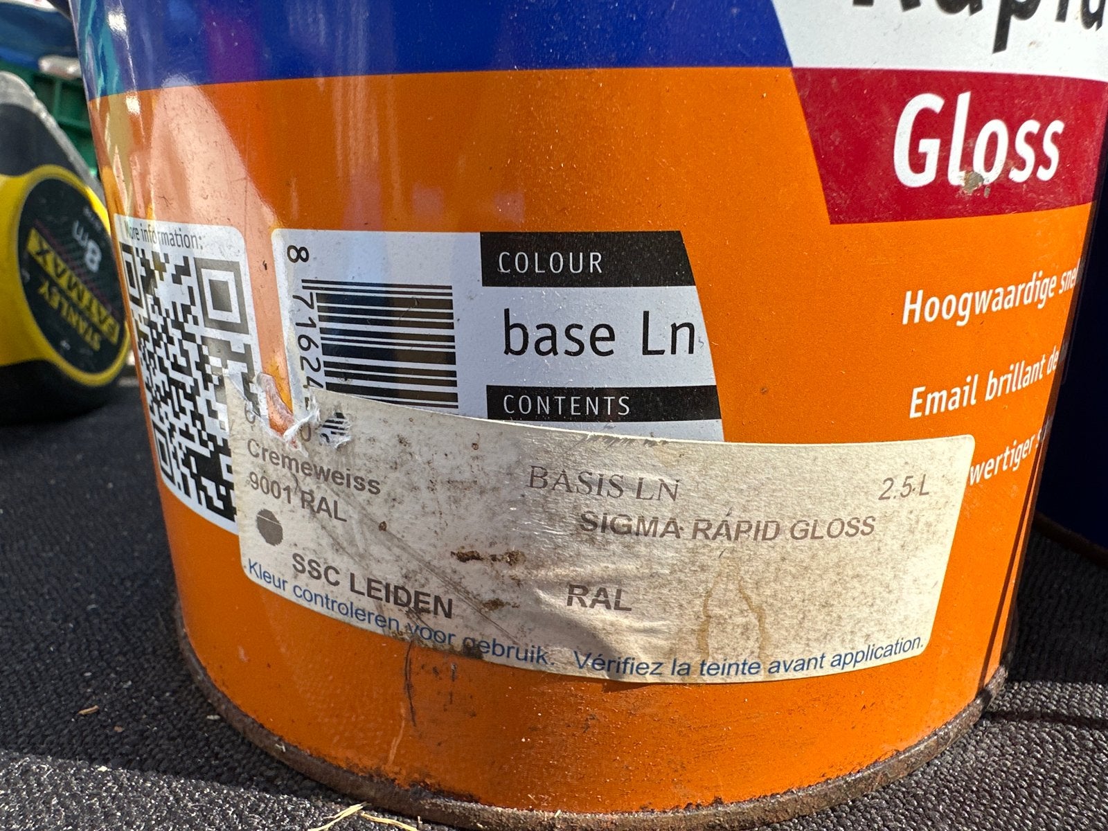 3 blikken Sigma Coatings hoogglans verf, Ophalen, 5 tot 10 liter, Wit, Nieuw