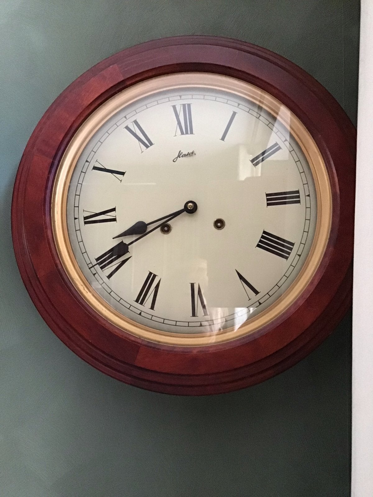 Haid Mooie houten wandklok met Romeinse cijfers, Ophalen of Verzenden