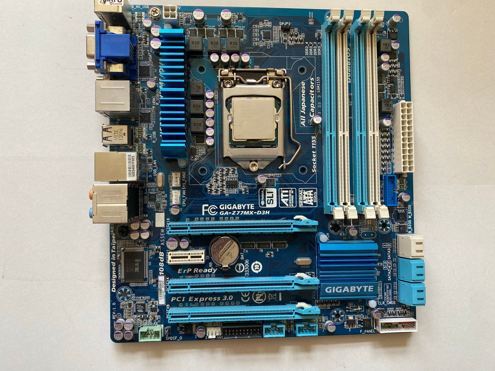 Gigabyte GA-Z77MX-D3H Moederbord met Intel i5-3570K, Ophalen of Verzenden, Gebruikt, Intel, DDR3